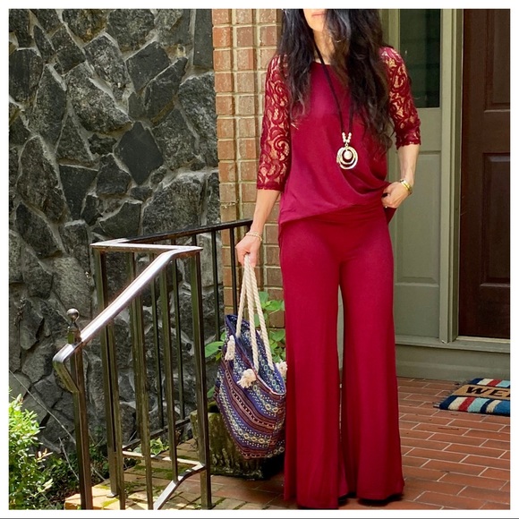 WINE FAVORITES FABULOUS WIDE LEG PANTS - Picture 6 of 15